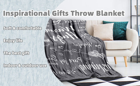 Throw Blanket for Women Men, Warm Hug Gratitude Sympathy Blanket